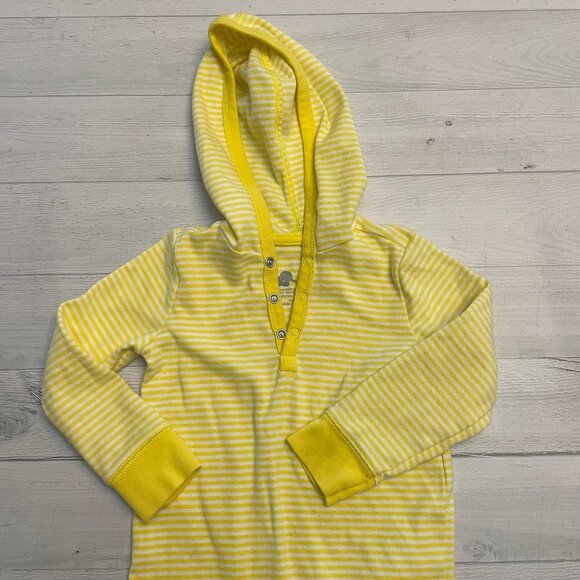 Primary baby yellow striped hooded romper 18/24 months - Picture 3 of 7